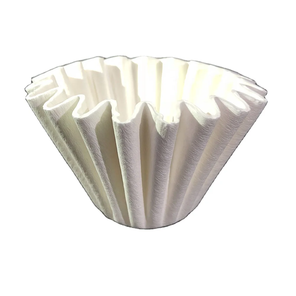 Натуральная и белая кофейная фильтровальная бумага в форме чаши