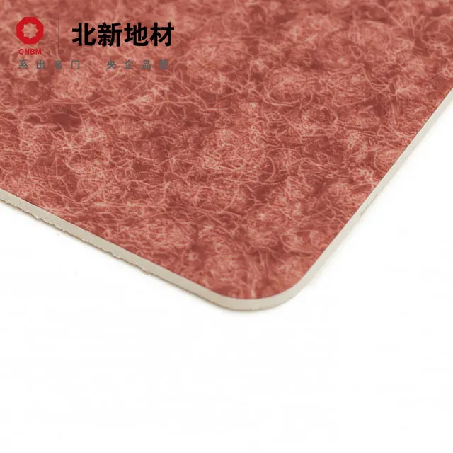 Best selling dense bottom glass fiber layer UV layer 2.0mm Indoor Use heterogeneous Vinyl resilient Sheet Flooring PVC