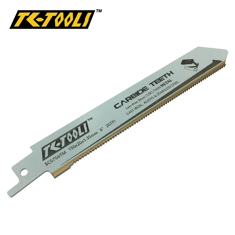 SC0706TM Carbide Teeth 20tpi Reciprocating Saw Blade for Cast Iron, Stainless steel