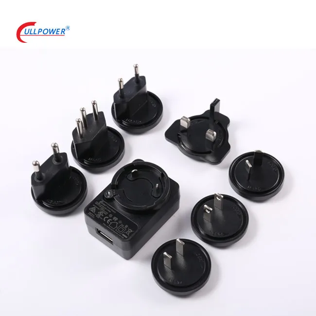 UL CE GS KC PSE certificates interchangeable plugs 5.1V 2.5A  USB wall mounted ac dc power adapter