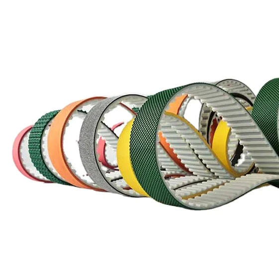 Custom high quality mega power pu timing belts with rubber coating or foams covering