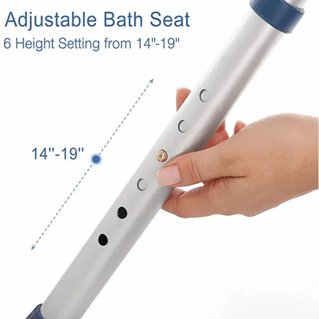 Bathroom safety non-slip shower seat bath chair with tool free installation