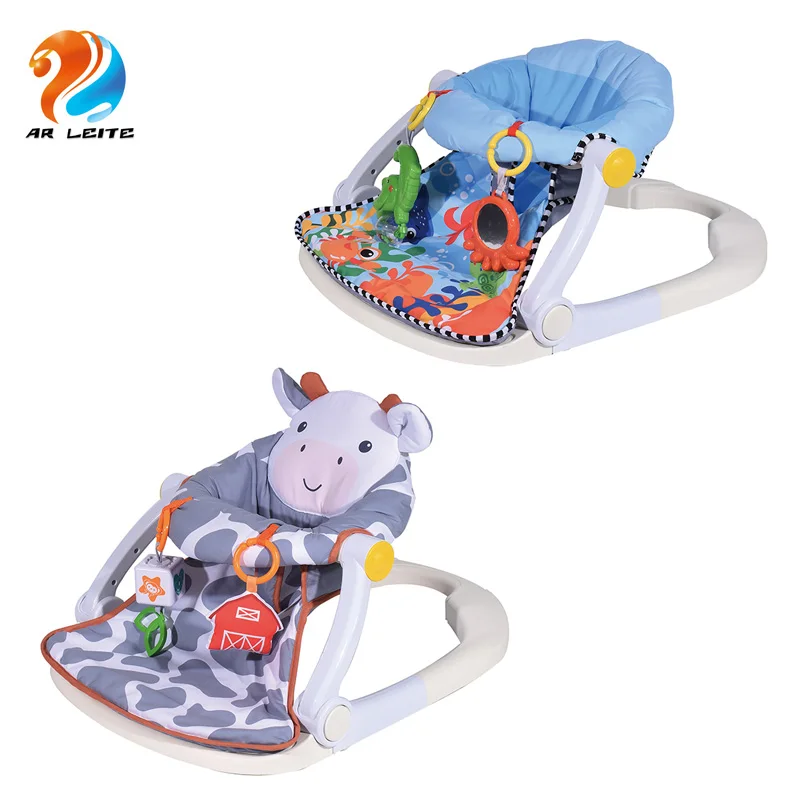 Wholesale Portable Baby Sit Me Up Floor Seat Good Quality Baby Bouncer Cheap Kids Relaxing Chair With Hanging Toys