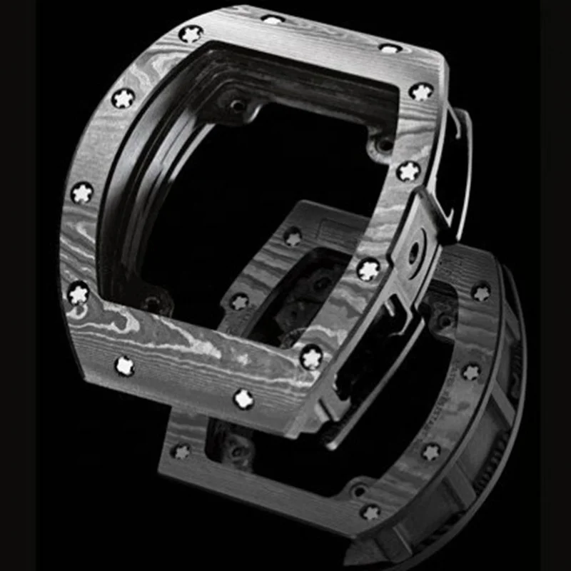 OEM/ODM Custom Forged Carbon Watch Case For Apple Watch 7 23456Outdoors Business  Luxury Automatic Skeleton Mechanical Watches