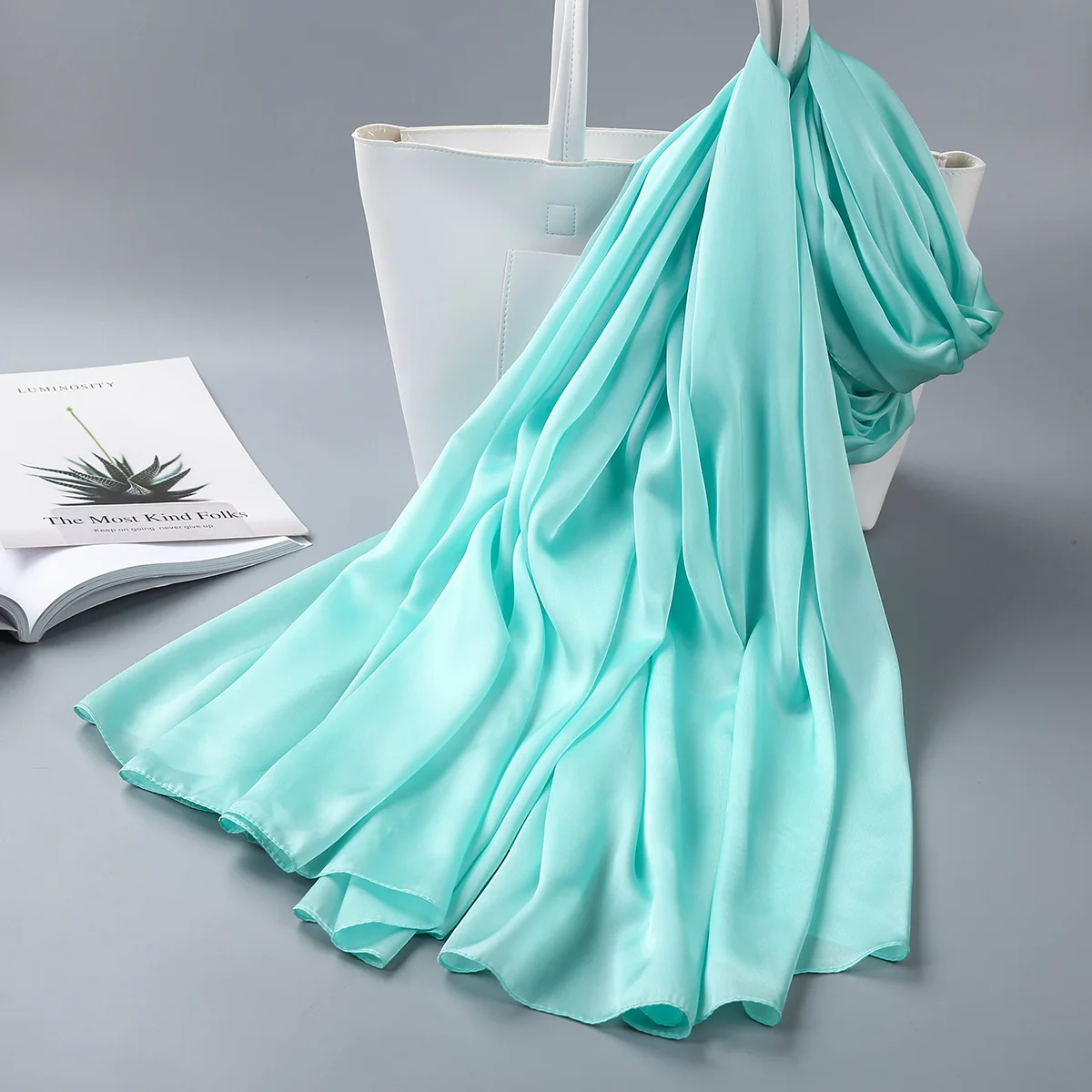 Solid color chiffon satin ladies sun pashmina bed shawl for women scarfs shawls for women 2024 long shawl satin silk women