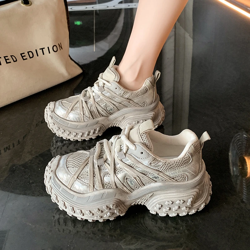 custom logo shoes women ladies chunky platform sneakers luxury fashion custom made shoes thick tIre sole trainers