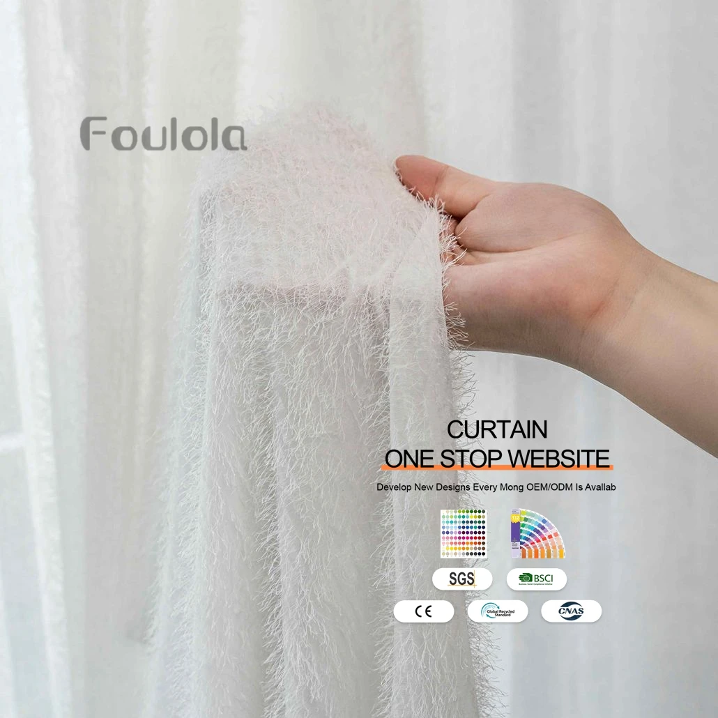 High density Woolen material  Sheer artwork China curtain supplier