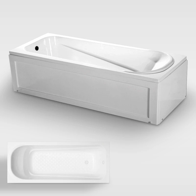 Волоконная ванна с двусторонним фартуком и рамой из нержавеющей стали для взрослых