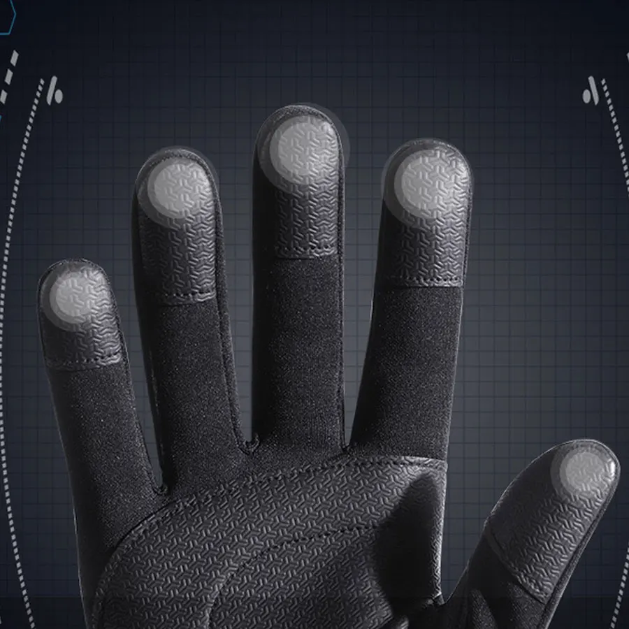 Winter Warm Cotton Gloves Outdoor Sports Windproof Waterproof Bicycle Motorcycle Skiing Hiking Running Touch Screen Compatible