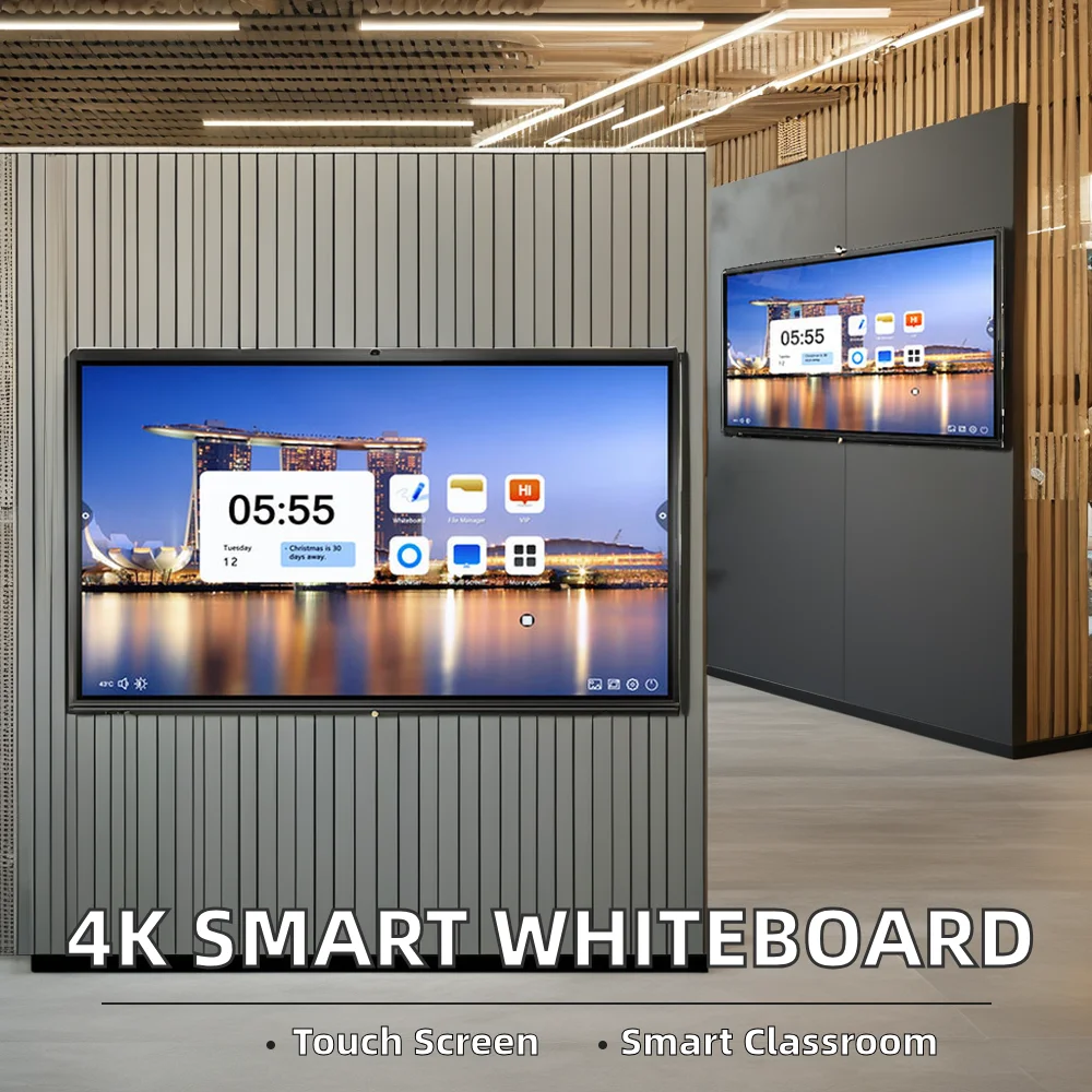 55 65 75 86 98 Inch Smart LCD Board 4K Touch Screen Digital Flat Panel Interactive Whiteboard Education Business OEM Indoor SDK