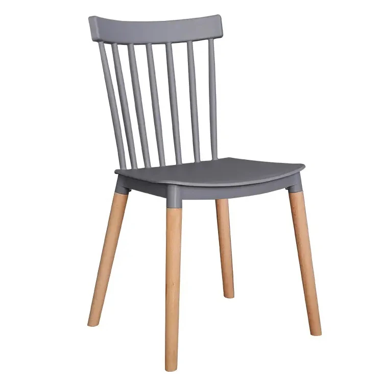 Dinning Room Kitchen Patio Balcony Cafe Restaurant Plastic Polypropylene Wooden Leg Windsor Coffee Dining Chair