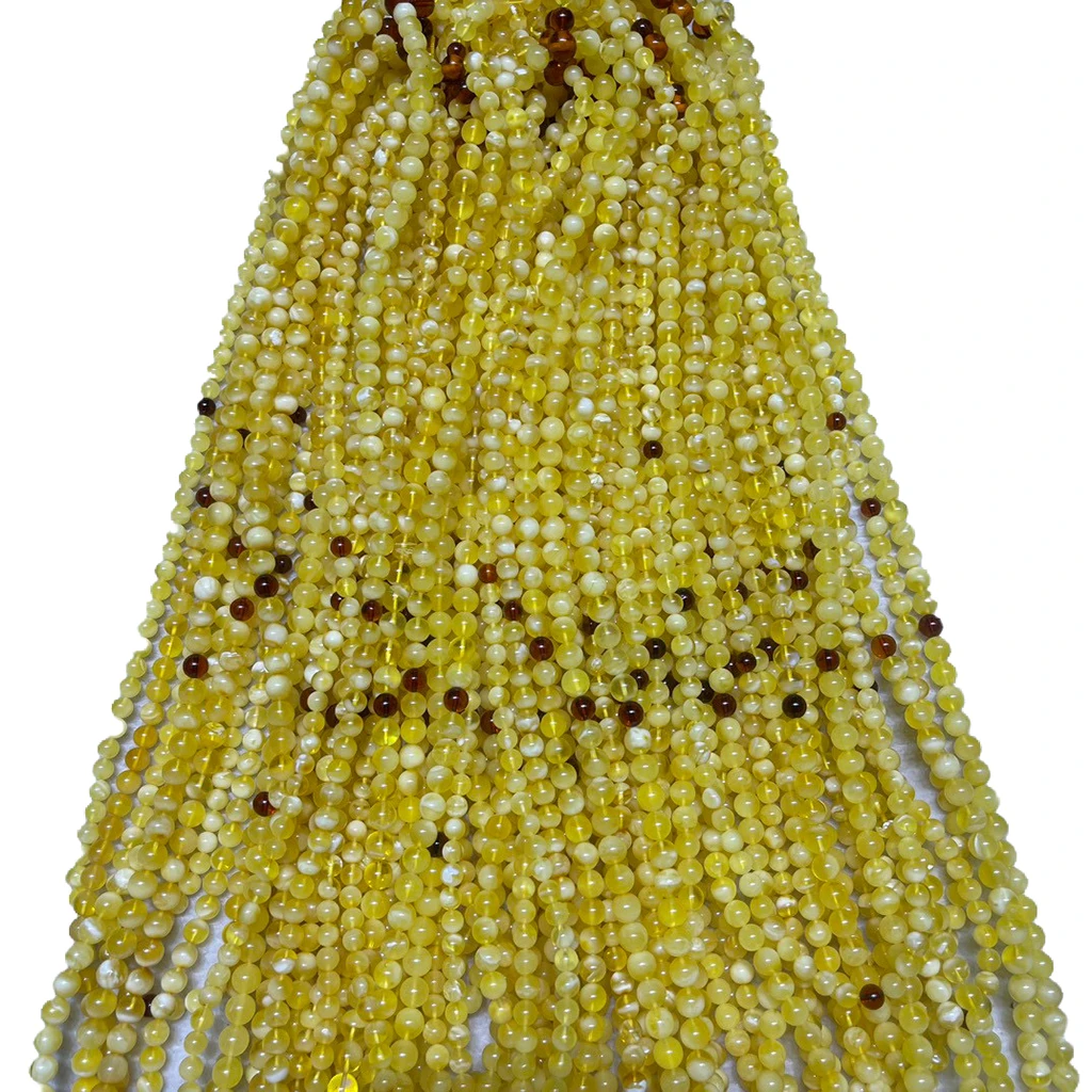 Factory Direct Selling Natural Baltic Amber Jewelry 6-8mm Gold White Perfect Muslim Beads Perfect Quality No Black