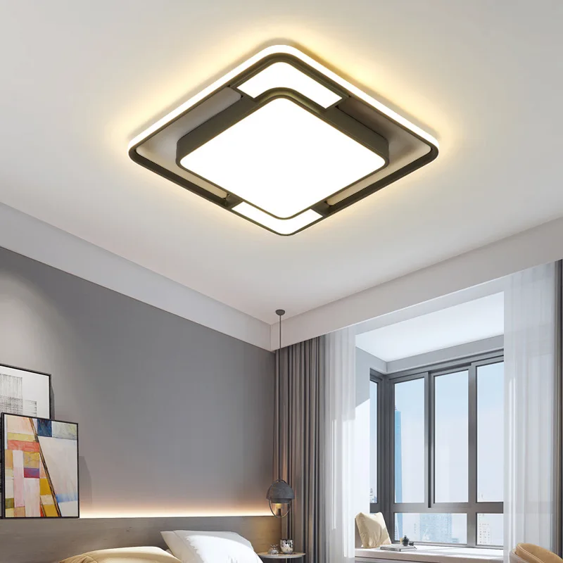 Modern Design House Decoration Home Chandeliers Lighting Square LED Ceiling Lamp Dimmable Remote Control Ceiling Light