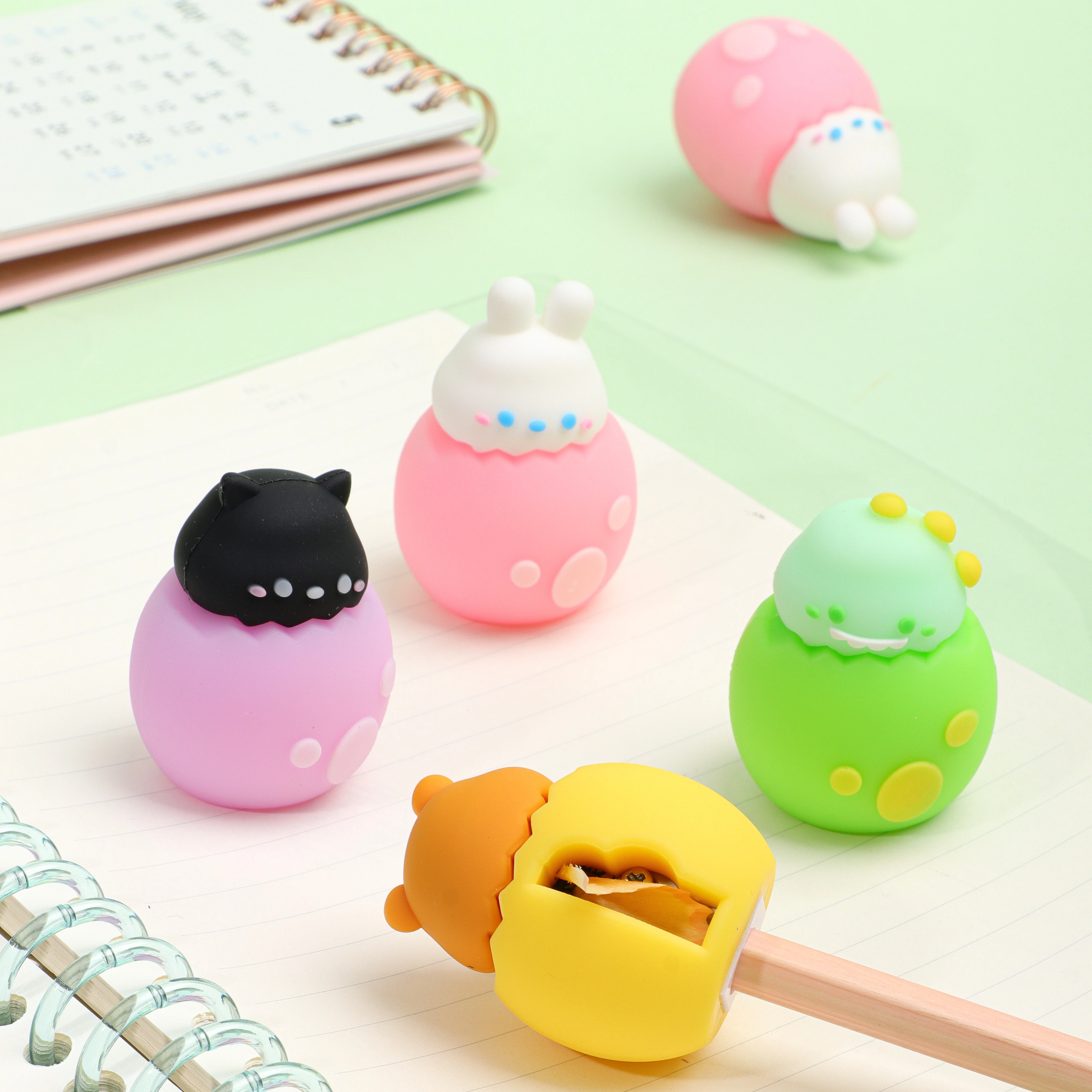 Новый инновационный школьный канцелярский продукт 2023 корейского стиля Милая силиконовая точилка для карандашей для детей