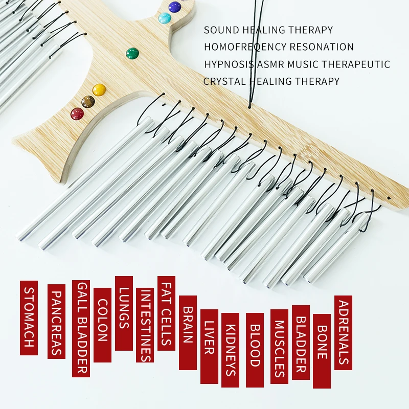 amazon best sales angelic zenergy chimes zen energy hand bells for spiritual healing OM Yoga  Gemstone seven chakra healing sets