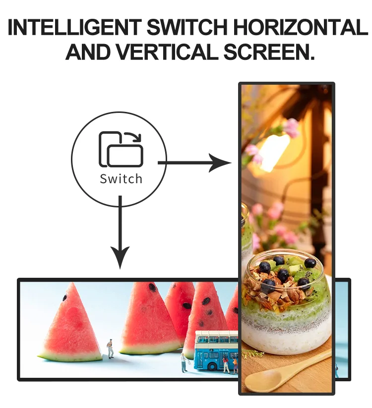 Strip Shelf Edge lcd screen USB media player stretched bar wide lcd screen