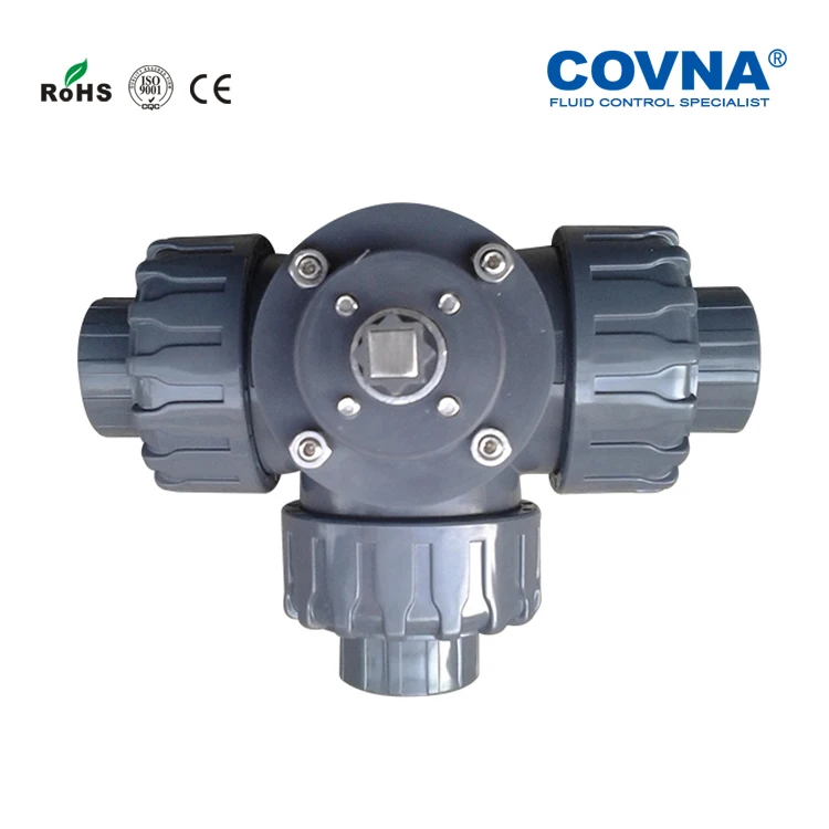 COVNA  DN25  24V T Port or L Port PVC/UPVC 3 Way Motorized Ball Valve