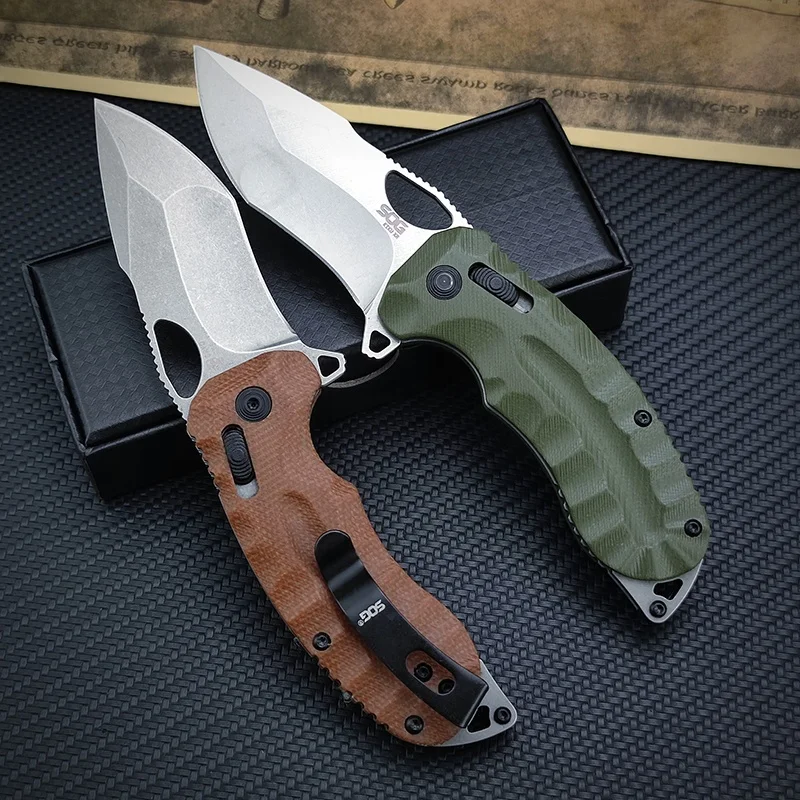 SOG Kiku XR 3.15 inch CTS-XHP blade EDC camping outdoor knife linen folding rescue pocket knife
