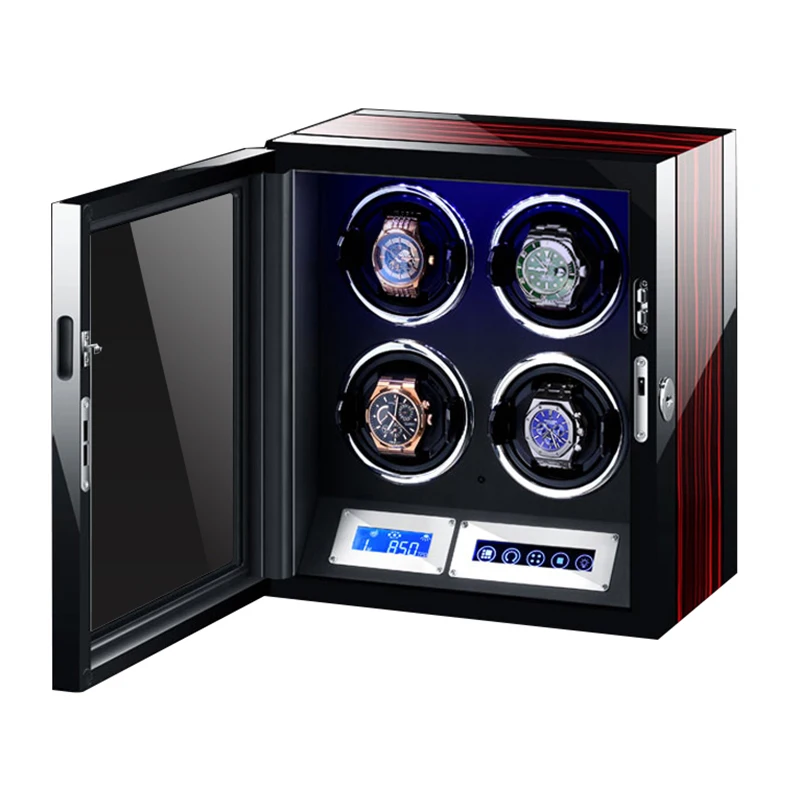 Custom High Quality Wood Gyo Watch Winder 4 Rotation Mode Setting Adjustable Watch Pillow Automatic Watch Winder Luxury