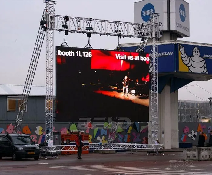 Popular waterproof outdoor P4.81 rental led panel advertising wall 250*250mm