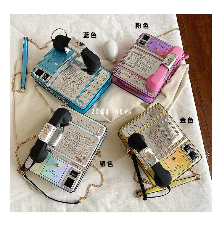 
2021 New Fashion Creative Laser Simulation Public Phone Purses Crossbody Bags For Women Purses And Handbag - Buy Purse And Handb 