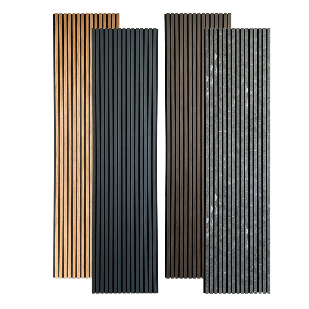TV Studio Decor Interior soundproof Wooden Akupanel Slat Marble Design Acoustic Wood Wall Panel