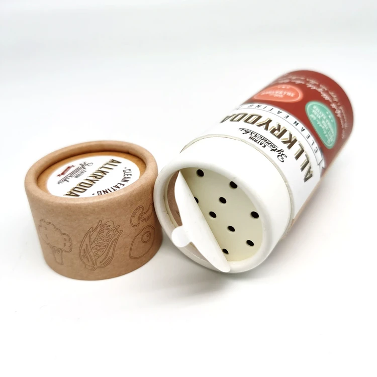 Роскошная переработанная картонная тальковая Порошковая упаковка с индивидуальным принтом, круглая цилиндрическая трубчатая коробка