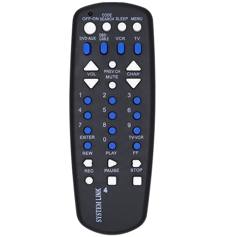 Blue and blister 4 in 1 RCA Universal Remote Controller for TV VCR DBS or CABLE DVD Or AUX Multi-brand Use with 32 Buttons