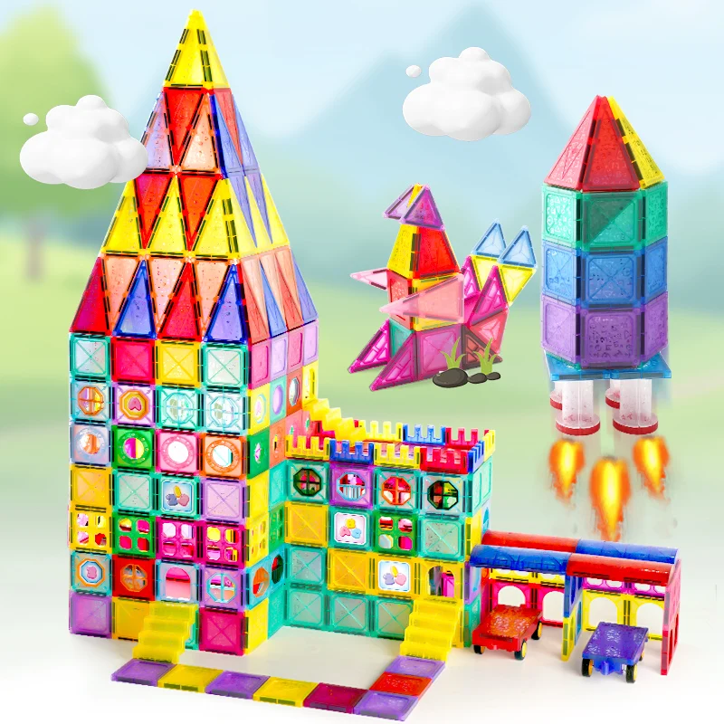 2025 kids Trending Educational Fort Toddler 3D Magnet Building Blocks Toys Set Stem Magnet Brick Magnetic Tiles For kids