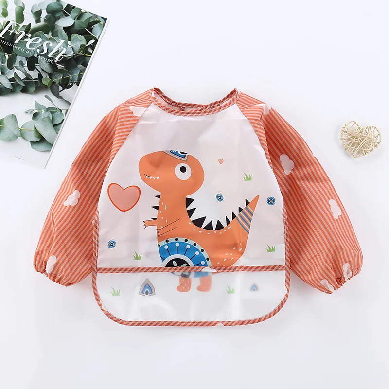 
Factory directly water proof baby feeding apron waterproof baby bib long sleeve 