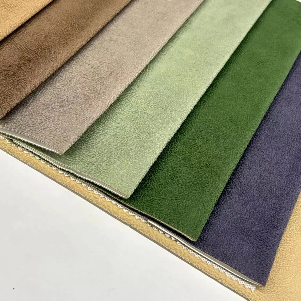 Glue Embossed Holland Velvet Fabric For Furniture  100% Polyester Knitted Embossed Holland Velvet Upholstery SofaFabric