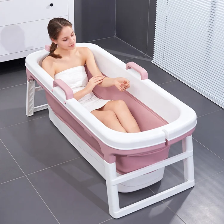 Wholesale Pink Portable Plastic Collapsible/folding Bathtub for Adult