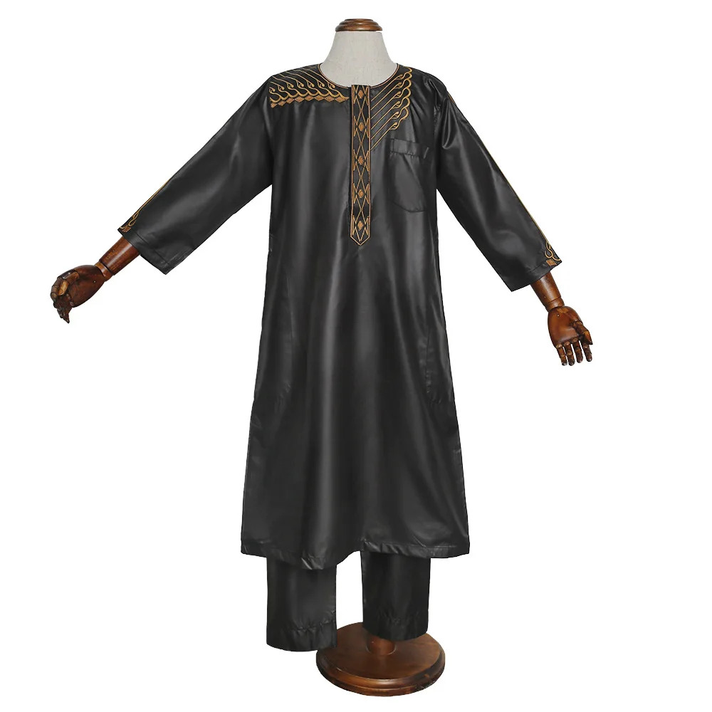 Traditional Islamic Clothing Muslim Boy Thobe Thawb Solid Color Children Abaya Caftan Muslim Thobe For Kids