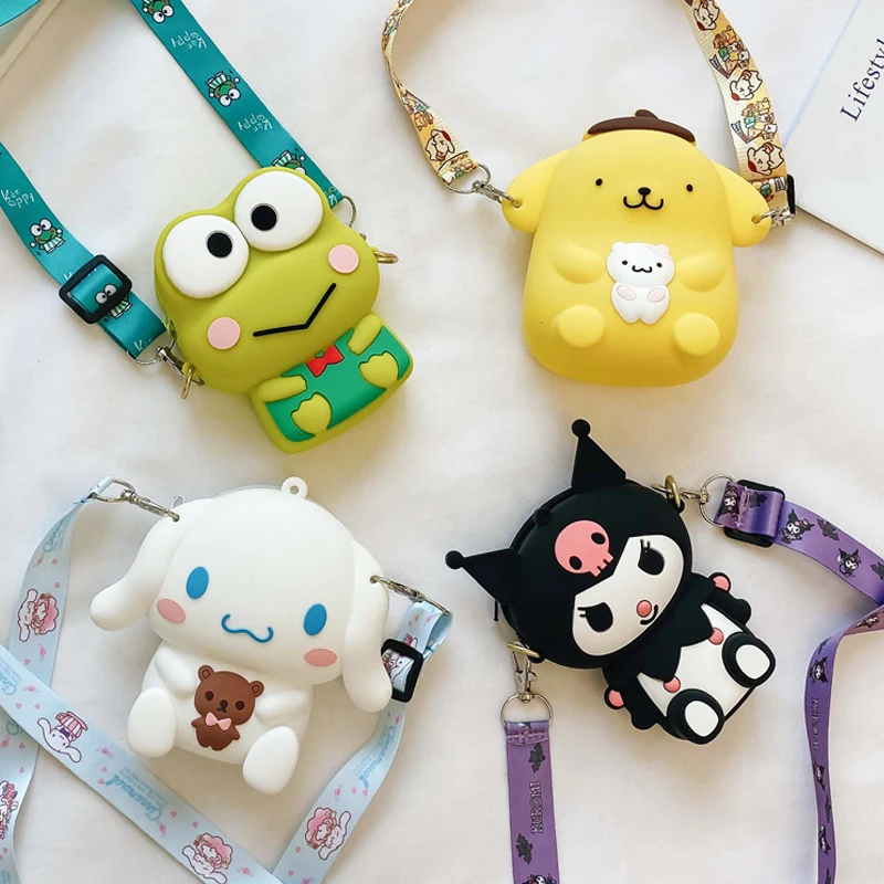 Портативная силиконовая наплечная сумка-мессенджер Sanrio миниатюрный брелок через плечо сумочка для мелочи девочек подарки детей и