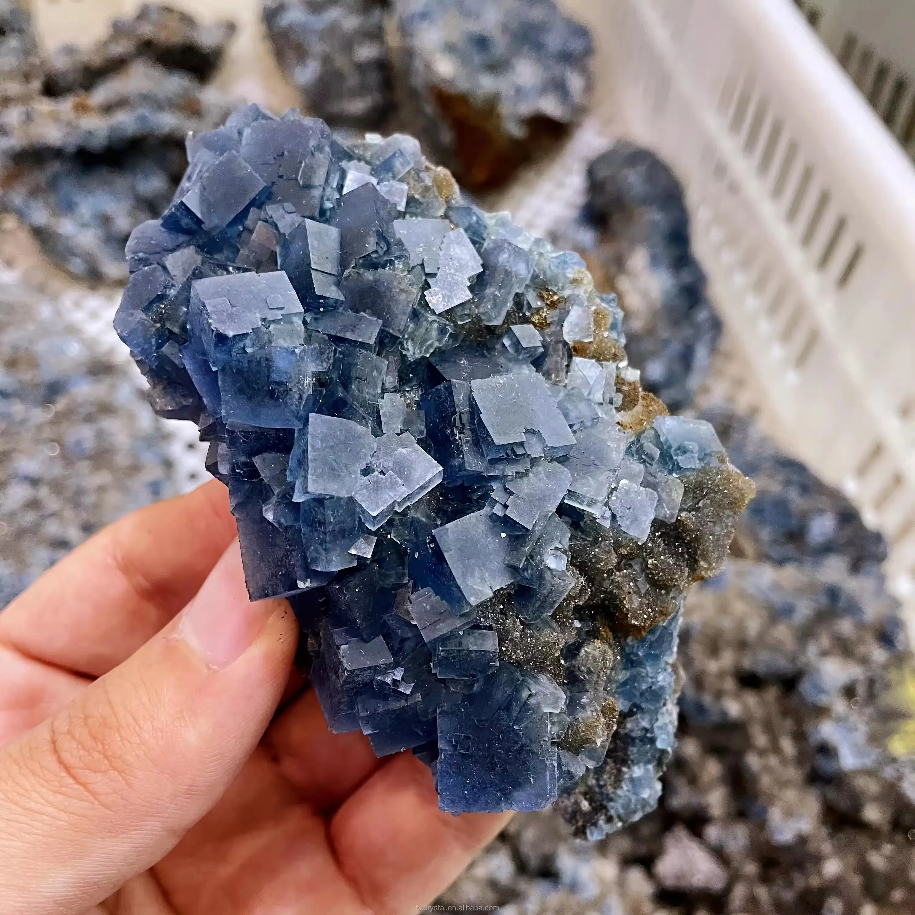 Natural Healing Crystal Mineral Specimen Gemstone Cluster Blue Fluorite Cluster