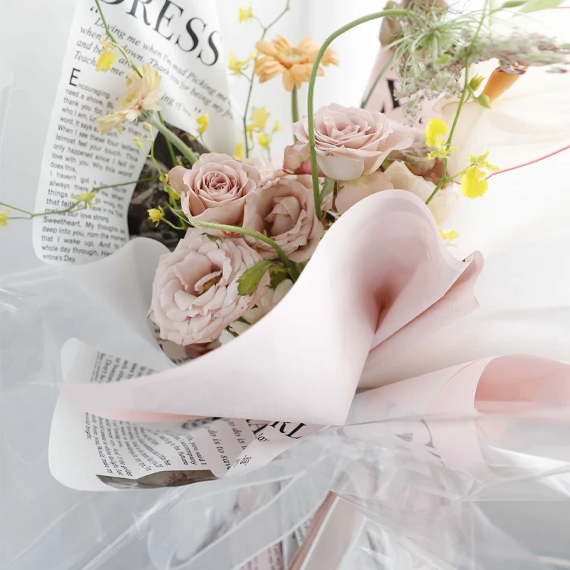 New Arrival Wrapping Paper Custom English Printed Parchment Greaseproof Paper For Bouquet