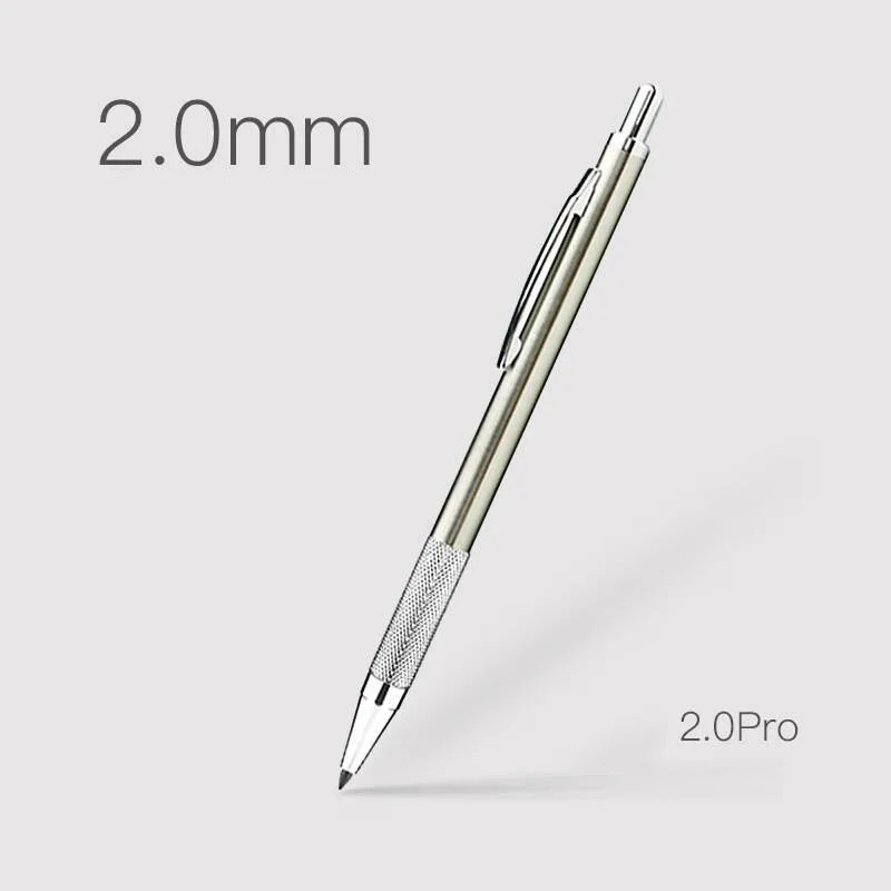 2.0 mm Stainless Steel Metal Sharpener Automatic Mechanical Drafting Pencil Holder for Drawing Carpenter Crafting Art Sketching