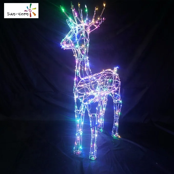 Mini plastic deer nice plastic deer models fancy christmas outdoor decorative deer