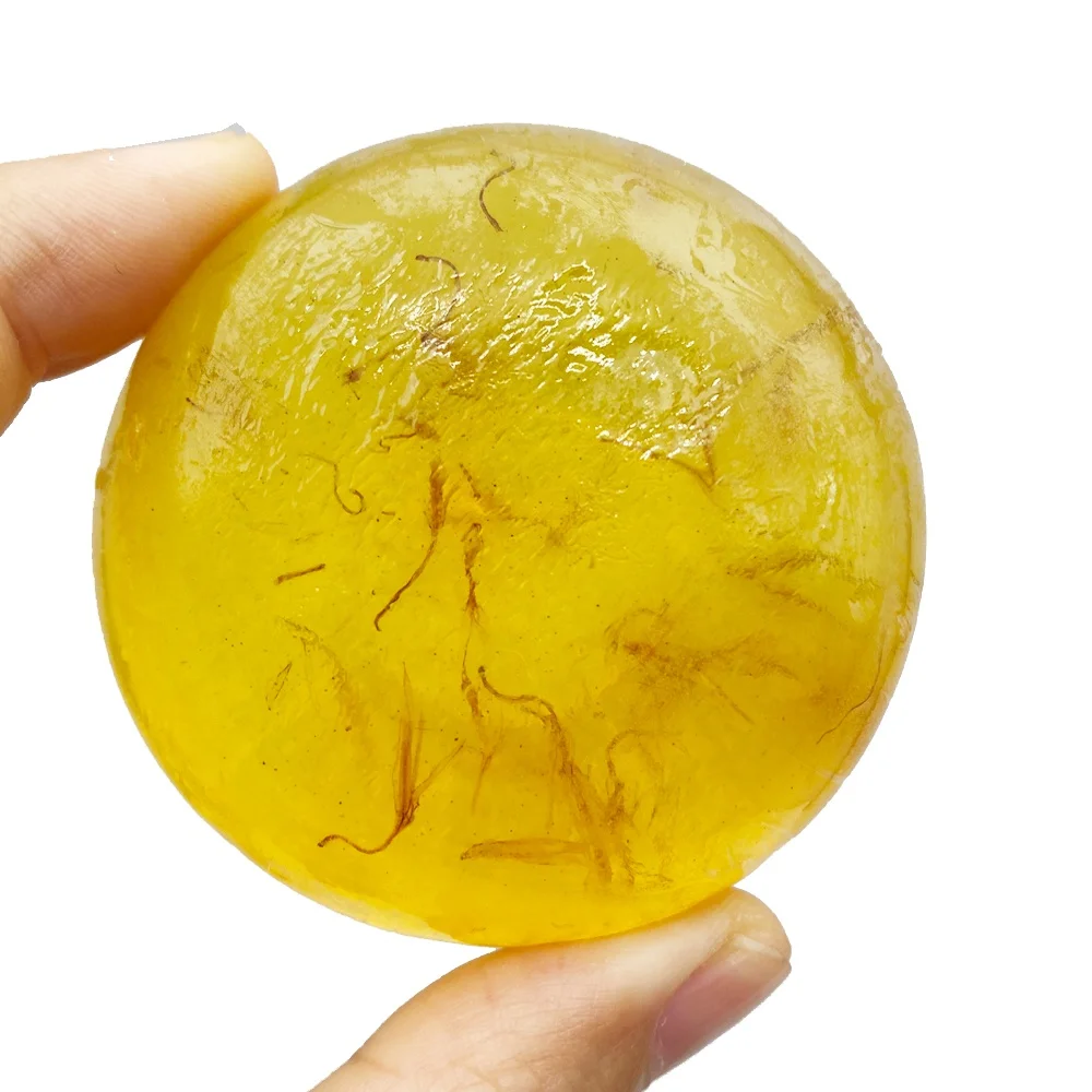 100% Natural Saffron Handmade Soaps Flower Yoni Soap Toilet Soap Round