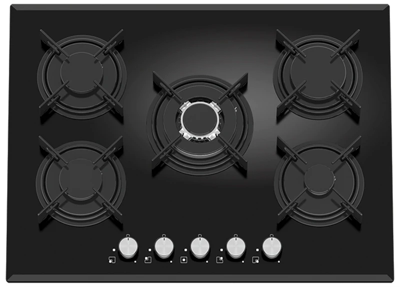 Hot Sale Kitchen Appliance Tempered Glass Gas Hob Built In Gas Stove 5   Burner Gas Cooker