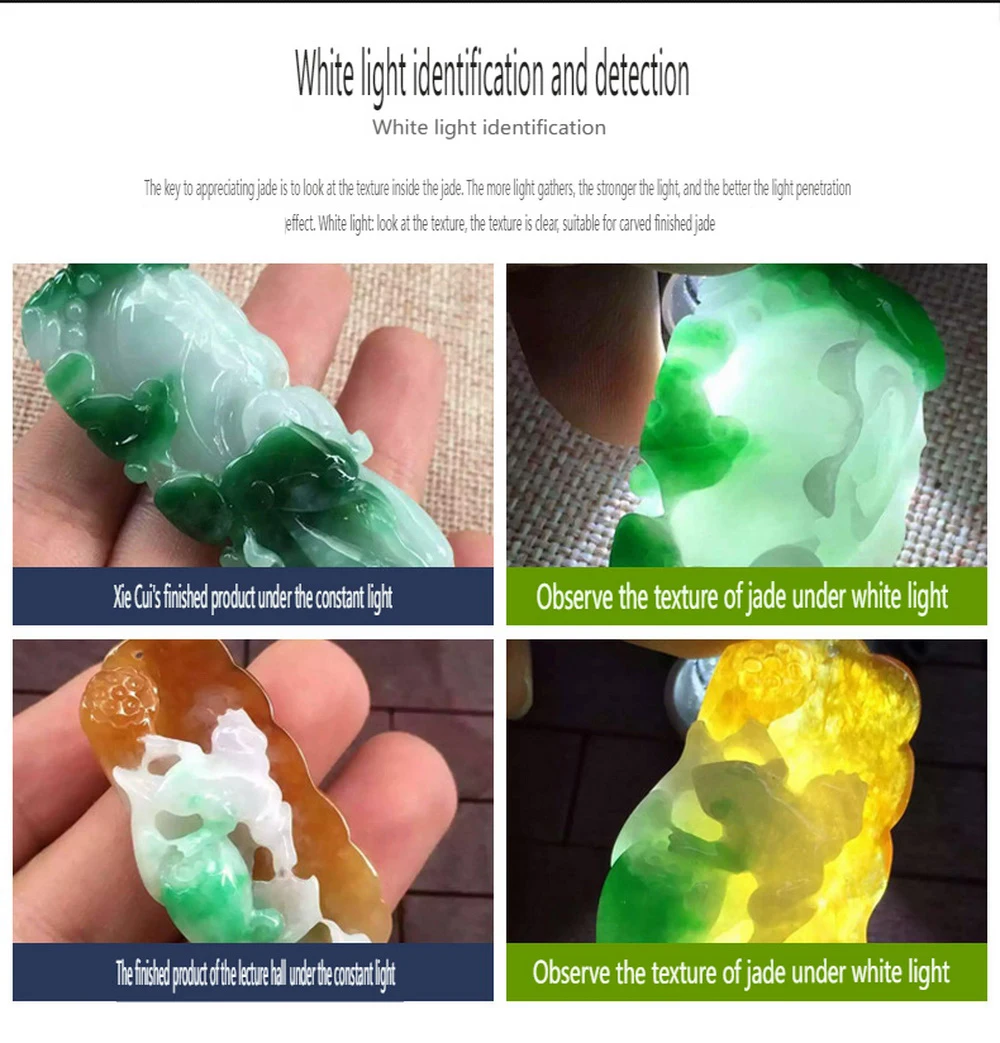 4LED LCD Screen Display USB Rechargeable Gemstone Tester UV Blacklight Flashlight