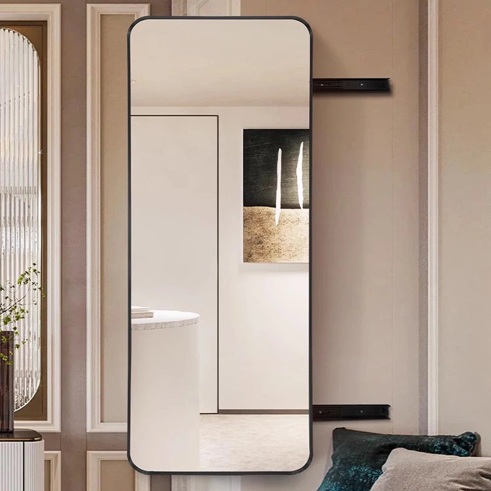 Push-able Explosion-Proof Aluminum-Framed Full Length Dressing Mirror with Mute Slide
