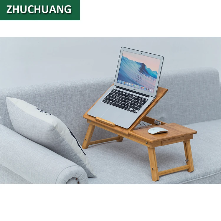 Бамбуковый портативный Регулируемый складной диван мобильный ноутбук стол