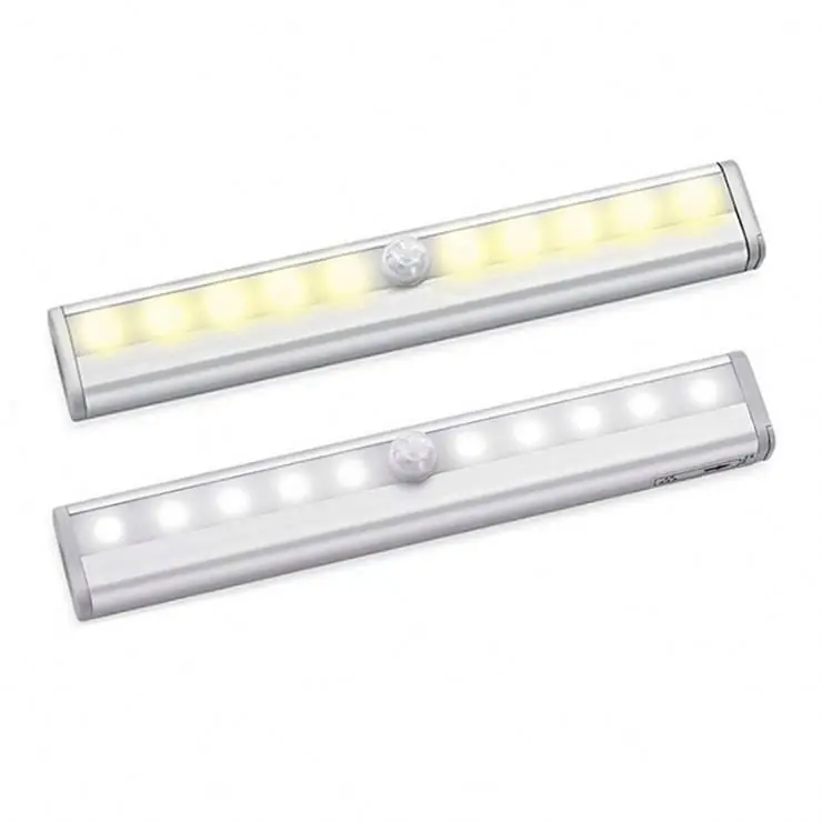 Датчик движения 10 светодиодов беспроводной шкаф ночное освещение 4 * AAA батарея шкаф книжный шкаф лампа светодиодный свет