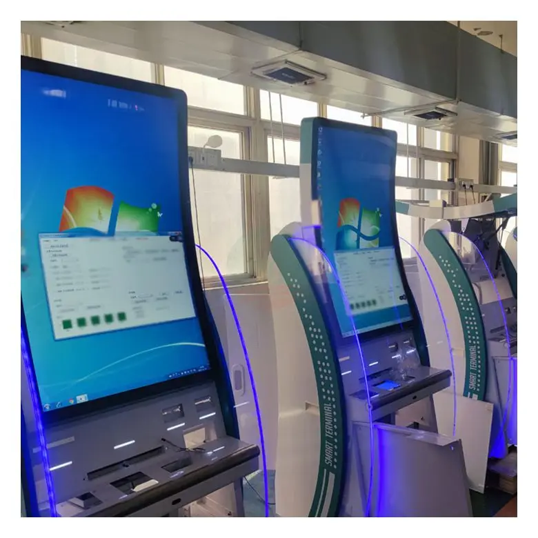 Dual screen payment information checking machine museum kiosk bank business hall used kiosk for sale