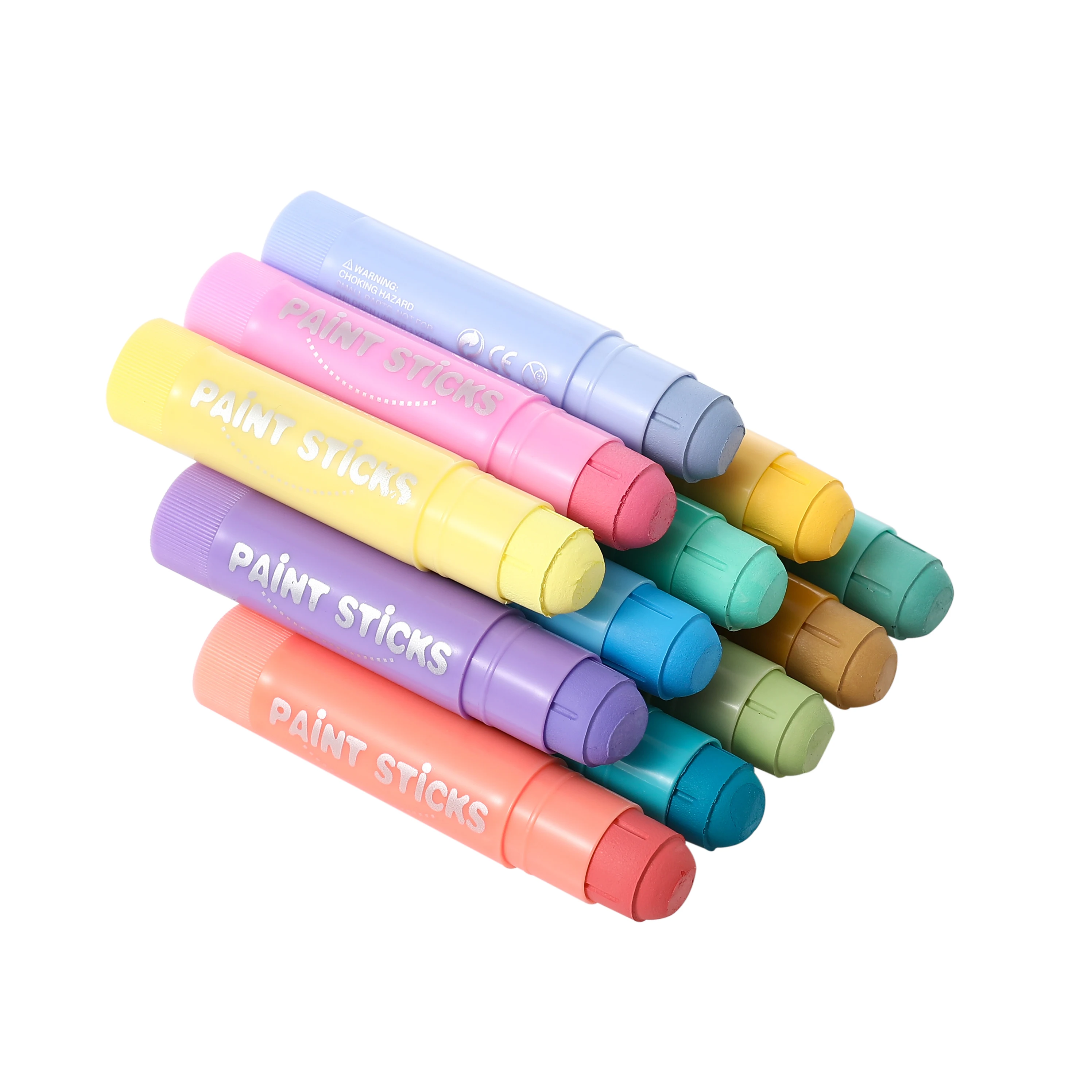 MeiduGaga 12 Pastel colors Mess Free Water Based Poster Solid Tempera Paint Sticks Crayon