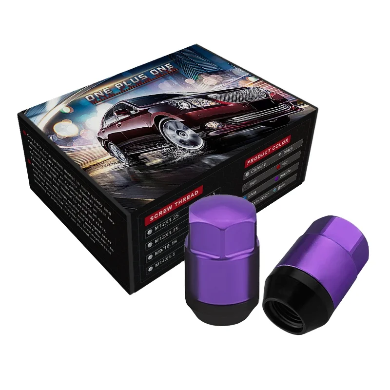 YJY GZ590 HEX19  35 MM M12X1.5  Two-in-one hub nut  Tires Colorful Racing Car Wheel  Nuts