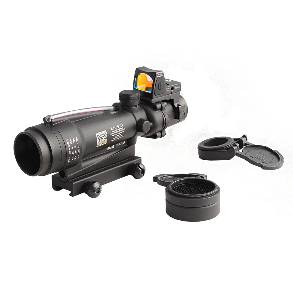 Tactical hunting Trljicon ACOG TA11 SDO-CP 3.5X35 rifle Scope Red fiber with RMR red Dot Sight