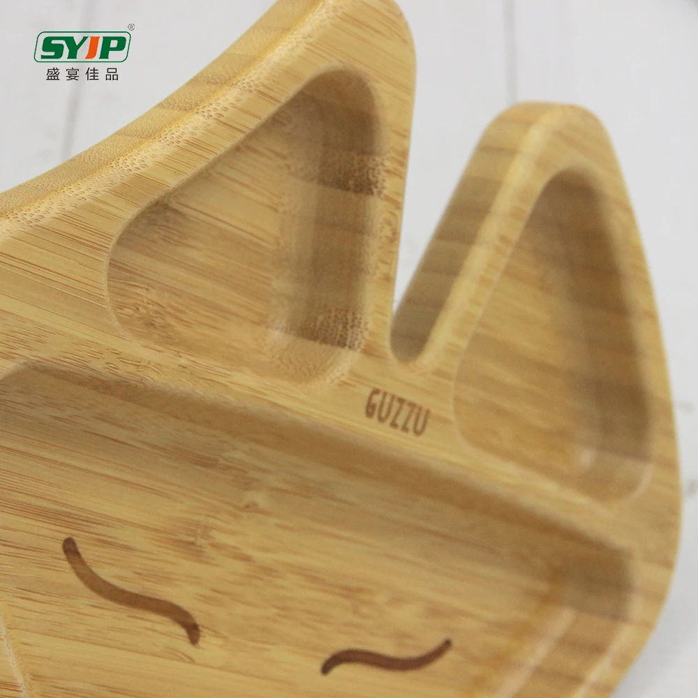 Wholesale Baby Tableware Dining Wooden Baby Feeding Plate Set