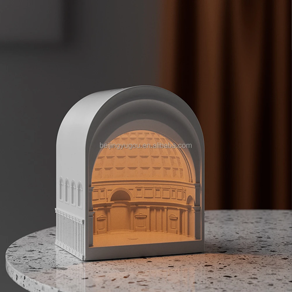 Designer Pantheon Cement Line Control Table Lamp Unique Luxury Warm Light Bedside Lamp LED DC Modem Gray Concrete Modern DC 5V